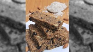 oats and peanut butter energy bars || healthy snack bars