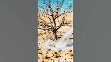 Zebra watered the red apple plant and saved it from drying up#watering#ai #tree #save