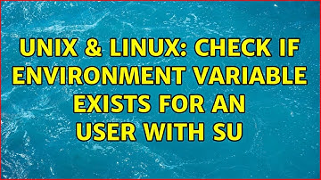 Unix & Linux: Check if Environment Variable exists for an user with su