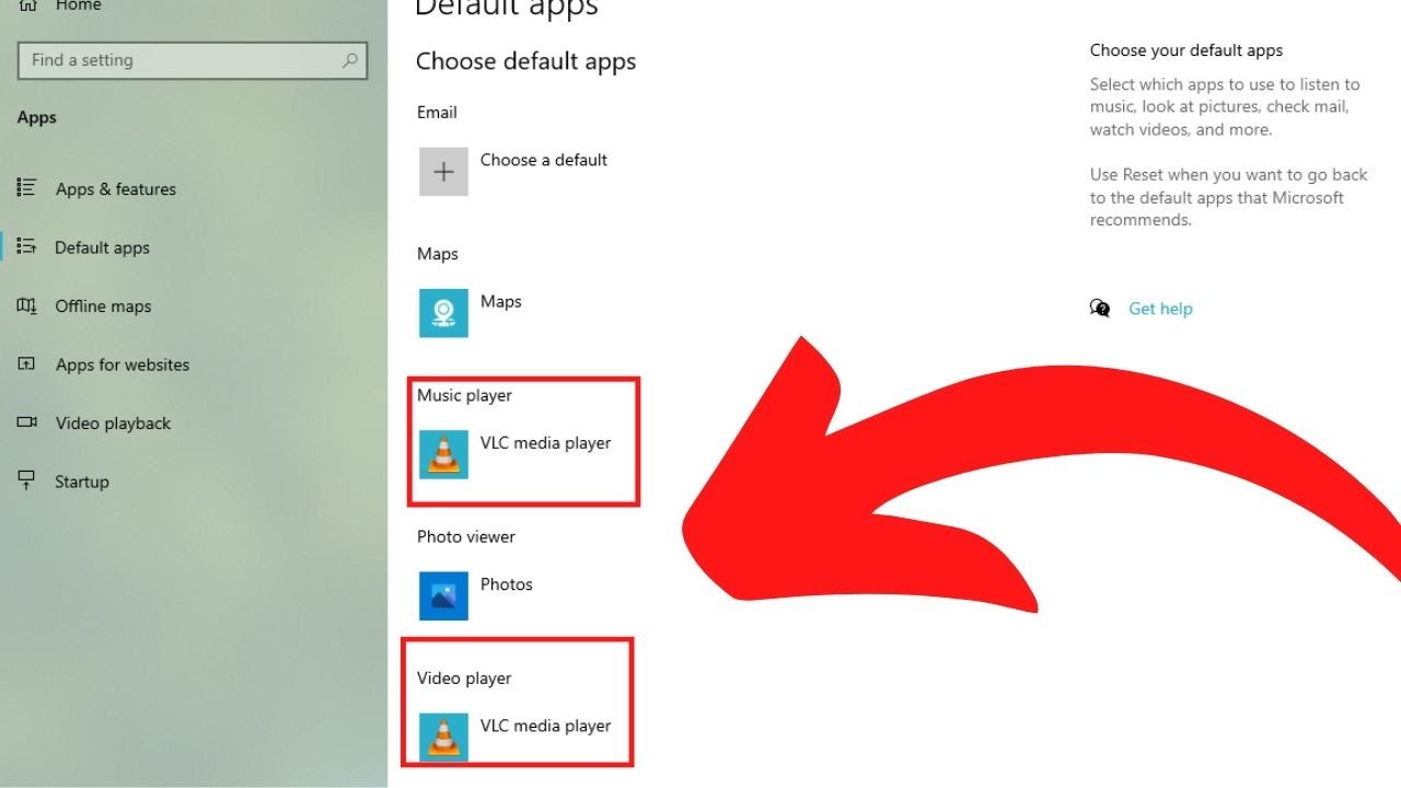 how to change default video player win 10