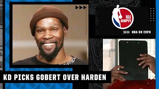 Kevin Durant takes Rudy Gobert over James Harden with his last pick 👀 | NBA on ESPN