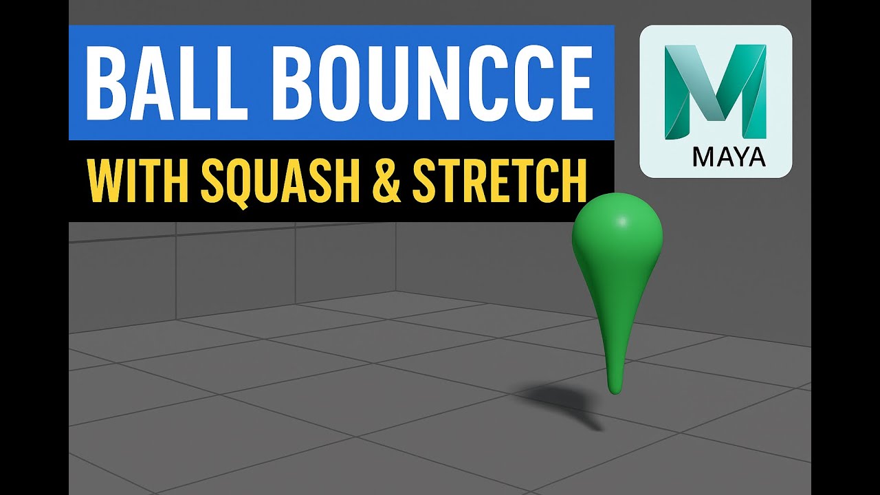 Ball Bounce with Squash & Stretch | Maya 3D Animation Practice