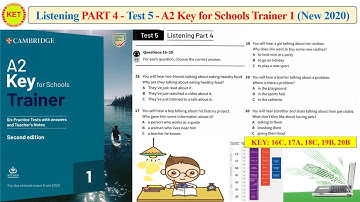A2 KEY for Schools Trainer 1 - Listening Part 4 - Test 5 (Transcript + Key)