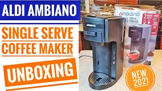 Aldi Ambiano Single Serve K-Cup Coffee Maker CM-202 UNBOXING AND SETUP FIRST USE