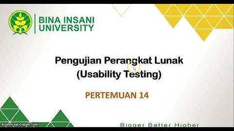 Pertemuan 14 Testing dan Implementasi Sistem