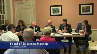 Board of Selectmen Meeting: December 4, 2017