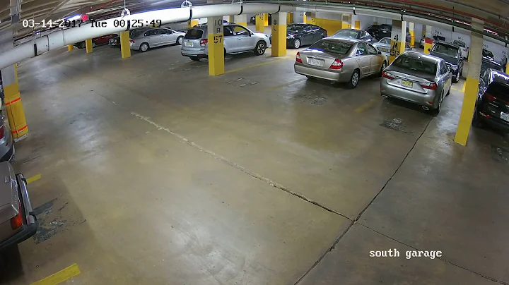 Car in Parking Garage - Security Camera