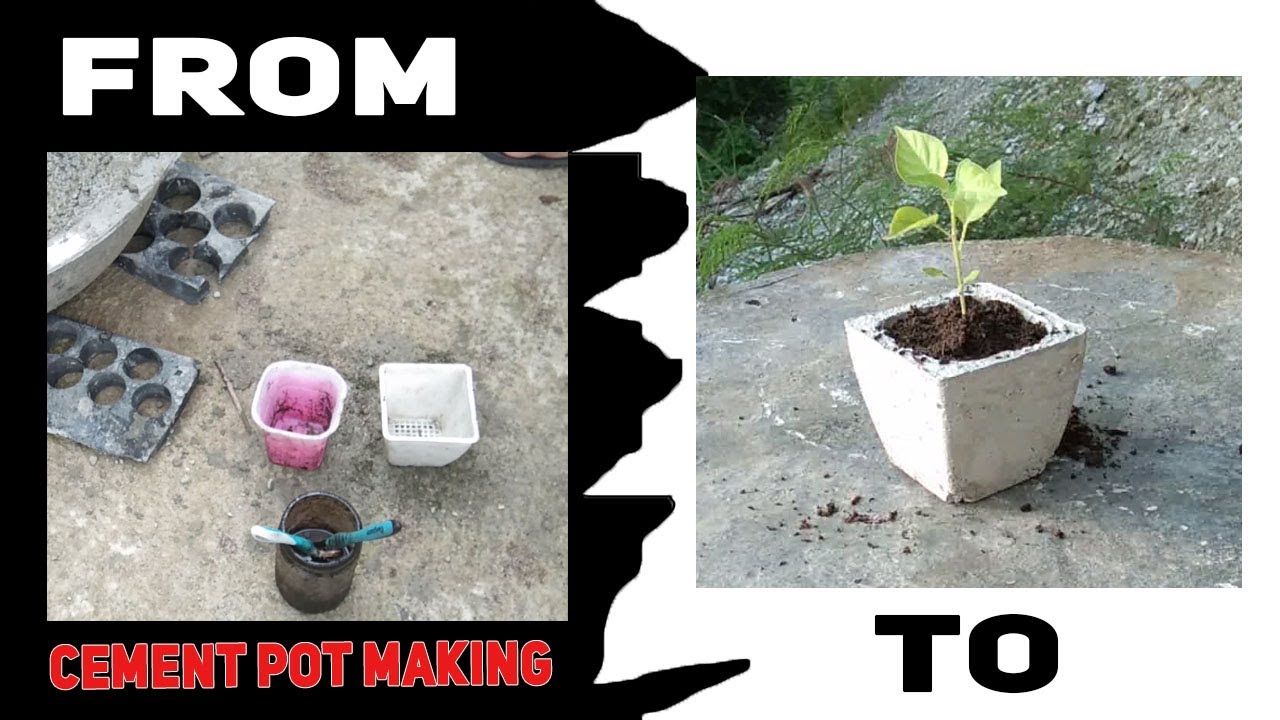 DIY Cement Pot Making Square Shape Small Size Step by Step