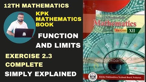 Exercise 2.3 Class 12 KPK | Ex 2.3 Class 12 KPK | KPK Mathematics book | Function and Limits