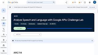 Analyze Speech and Language with Google APIs Challenge Lab ARC114