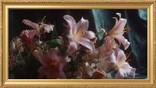 Sophisticated Lily Gold Frame 4K TV Screensaver 8 Hours screenshot 4
