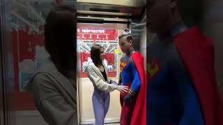 Famous Elevator superman reaction😏😅 #prank #reaction #zelenitsky #cosplay Profile
