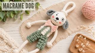 DIY Macrame Dog 🐶 Easy Beginner Tutorial | Cute Handmade Keychain Idea