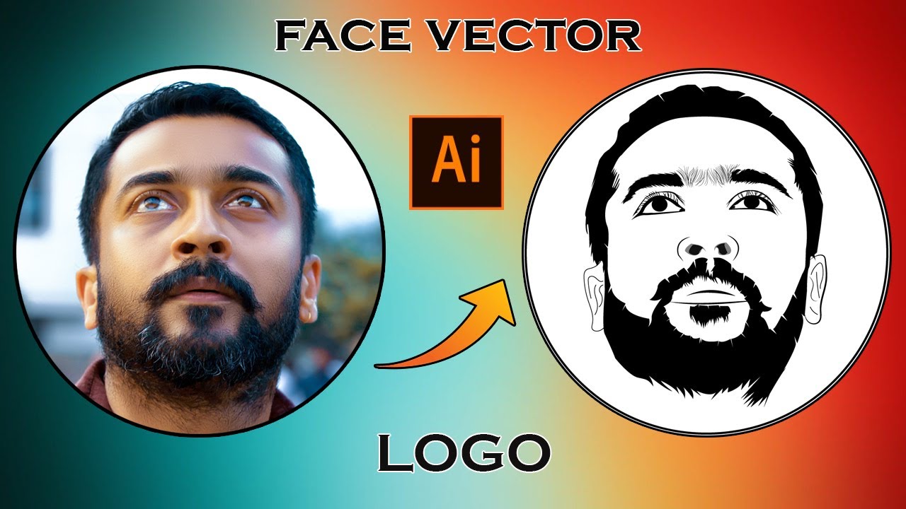 vector art  tutorial  | vector face logo in Adobe illustrator