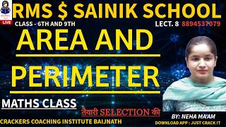 AREA &amp; PERIMETER LECT. 8 MATHS CLASS CRACKERS COACHING INSTITUTE #SAINIK #RMS