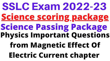 SSLC Science Passing package Physics magnetic effect of electric current important questions for exm