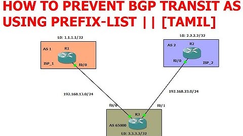 How to prevent BGP Transit AS using Prefix-list || [TAMIL]