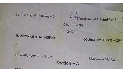 2nd semester Environmental science previous years question papers||jammu University.
