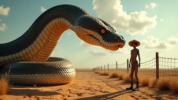 “Giant Indian Python in the Desert Farm – A Surprising Encounter!”