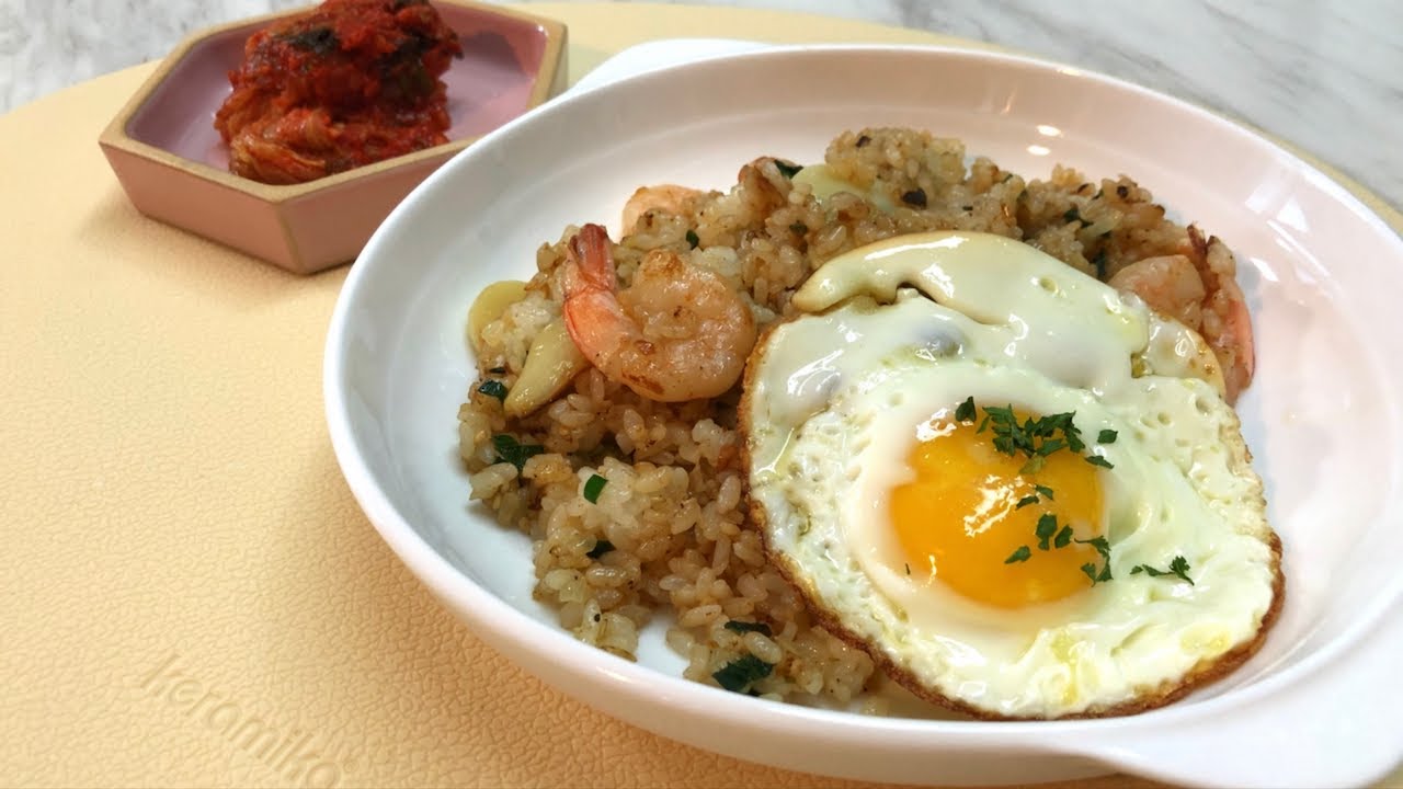 Garlic shrimp fried rice recipe 갈릭새우 볶음밥 요리하기 YouTube