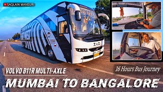 Vlog With Zebra🦓Multi-Axle Volvo B11R Bus Driver's🔥Mumbai To Bangalore Bus Journey😎East West Travels