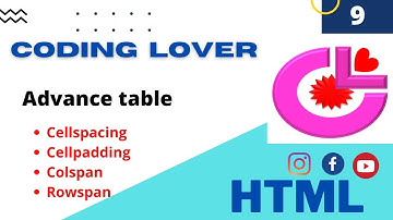 table || cellpadding || cellspacing || colspan || rowspan || extra advance table using html
