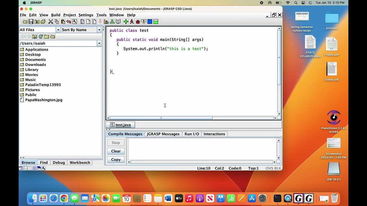 How To Test Java configuration using jGRASP - YouTube