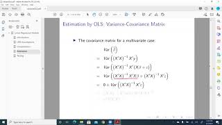 Categorical Data Analysis: Estimation of OLS Regression 03 Variance Covariance Matrix