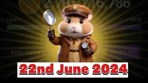 Hamster Kombat Daily Cipher Morse Code || 22/06/2024 || Claim 1,000,000 Coins Task Reward