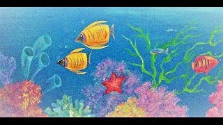 acrylic painting underwater coral reef angela anderson beginner sea tutorial ocean paint tutorials paintings easy step lesson beginners mermaid