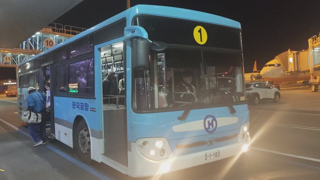 대한항공 김해공항 램프버스, Daewoo BS110CN F/L 2010 NGV(자일대우버스 BS110CN F/L 2010 NGV)비행주기장 - 김해국제공항.입국장 주행