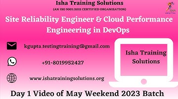 Site Reliability Engineer & Cloud Performance Engineering in DevOps in  Day 1 on 27th May 2023.