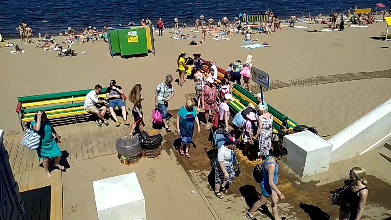 Пляж на Самарской набережной.Полевой спуск.Лето. - YouTube