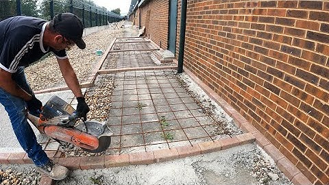Setting Out A Pathway Using 80MM Thick Concrete Block Paving