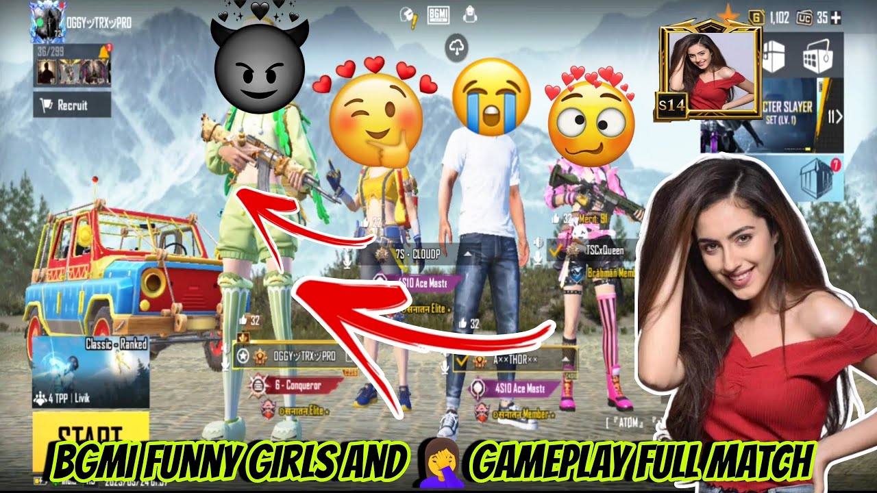 BGMI Funny Girls And 🤦‍♀️Gameplay Full Match - wed 27- Sep 2023)- 🤔😂 # ...