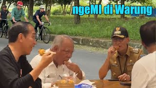 Lahapnya, Pak Jokowi dan Pak Bas ngeMI di Warung - Paginya Gowes Sepeda Bambu