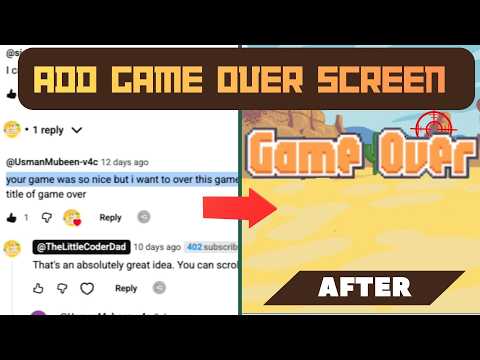 How to add a Game Over Screen in Shooting Game in Scratch
