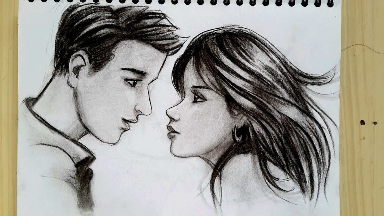 Easy drawing the boy and girl from side step by dtep | menggambar wajah ...