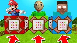 Minecraft PE : DO NOT CHOOSE THE WRONG COMMAND BLOCK! (Mario, Baldi's Basics & Herobrine)