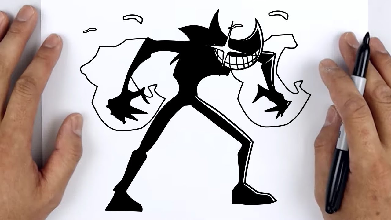 Pixilart - ink bendy indie cross fnf by blue-blue