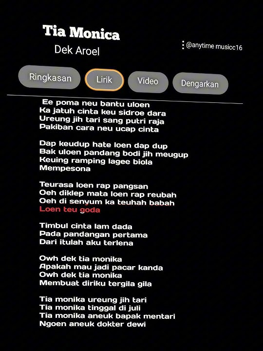 INII YANG KALIAN CARI!! | Tia Monica Tiktok Version - Dek Aroel #liriklagu #laguviraltiktok #beranda