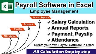 How to Create Fully Automatic Payroll Software in Excel  |Attendance |Payslip |Payment |Statements screenshot 4