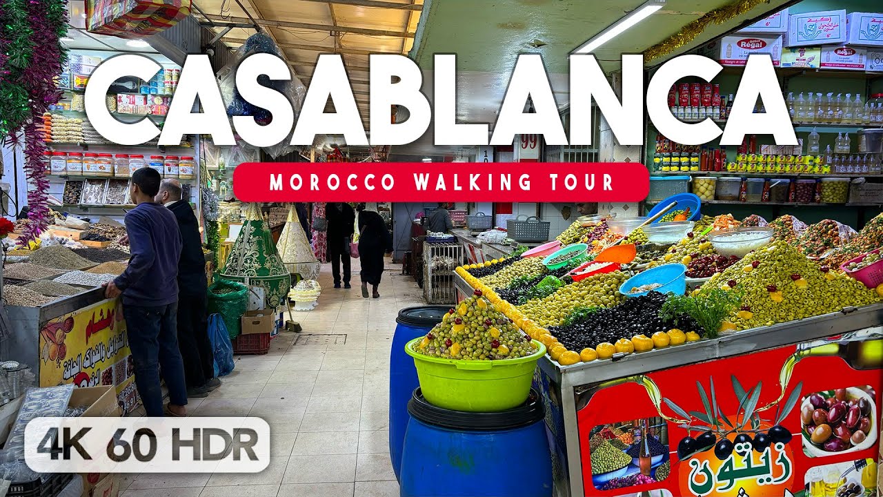 🇲🇦 Hay Hassani Market - Casablanca, Morocco Walking Tour - 4K 60FPS HDR