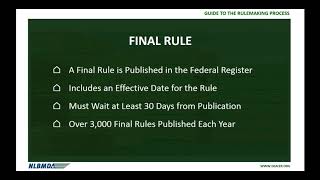 NLBMDA Webinar: Guide to the Rulemaking Process