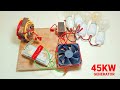 Free electricity 45KW Light bulb hi power Generator Magnetic Copper Coil 25V activity at home #