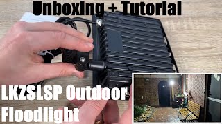 LKZSLSP Outdoor Floodlight 10W 20W 30W 50W Motion Sensor LED Flood Light Unboxing and instructions