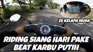 BEAT KARBU WARNA PUTIH, PAKE HONDA BEAT SPEAK 110 STD | OJI MV MOTOVLOG