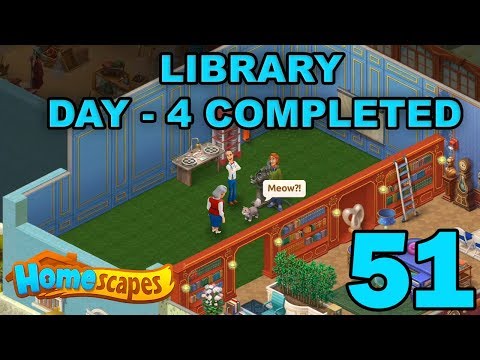 HOMESCAPES STORY WALKTHROUGH - LIBRARY - DAY 4 COMPLETED - GAMEPLAY - #51