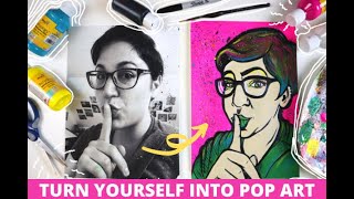 Colorful Pop Art Portrait Painting Process with Acrylics