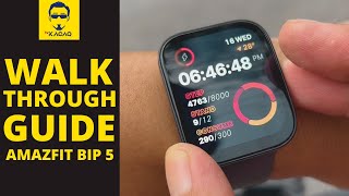 AMAZFIT BIP 5 DETAIL WALKTHROUGH GUIDE | Budget Smart Watch Running Cycling Workout Health Malaysia